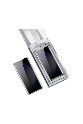 Galaxy Uyumlu S22 Ultra Zore Uygulama Aparatlı 6in1 Easy Privacy Body Ekran Koruyucu-siyah