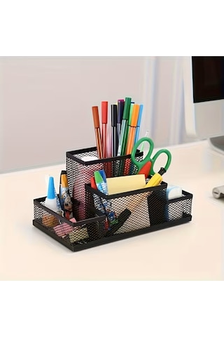 4 Bölmeli Metal Perforeli Organizer