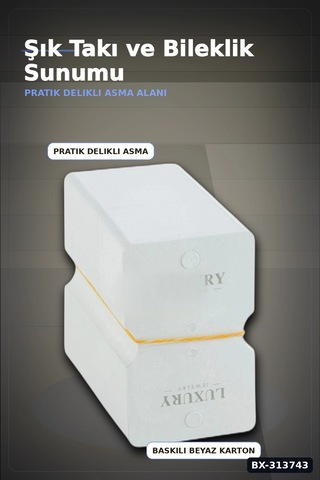 Kraft Kartondan 8x5 Cm Bileklik Kartı 200 Adet Balya Paketi Takı Etiketi Bx-313743 001 - Beyaz