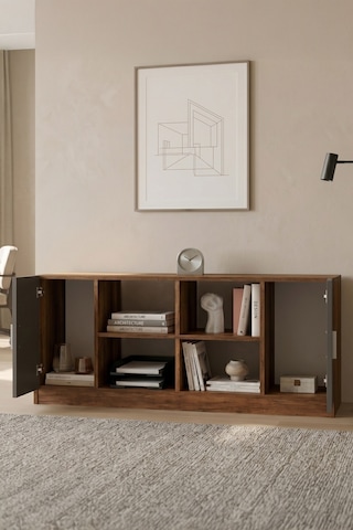 Yurudesign Vario F Ofis Kapaklı Kitaplık Dolap Barok-Antrasit VO6