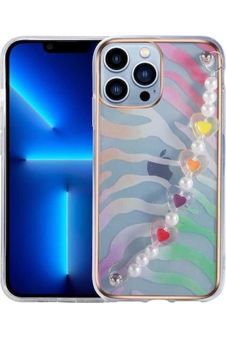 Apple Uyumlu iPhone 13 Pro Kılıf Zore Pilla Kapak Pembe-Yeşil