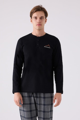 Arnetta 3152 Büyük Beden Erkek Uzun Kol Düğmeli Pijama Takım 001