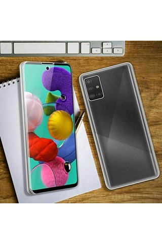 Galaxy M51 Kılıf Zore Enjoy 360 Derece Tam Kaplayan Silikon Kılıf Renksiz