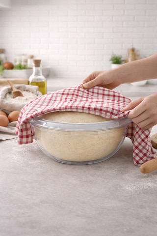 5 Litre Kapaklı Hamur Mayalama Leğeni Şeffaf Badya - Yoğurma Ve Saklama Kabı-kasesi Şeffaf