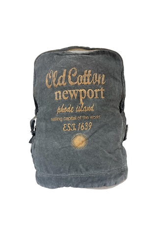 Old Cotton Cargo Kaliteli Vintage Disayn Laptop Bölmeli Sırt Gezi Çantası Leone Bag Oil 5100 Siyah
