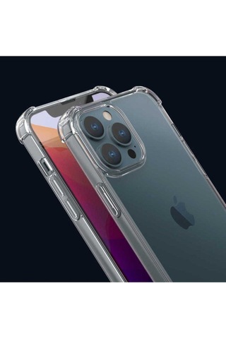 Apple Uyumlu iPhone 13 Pro Kılıf Zore Nitro Anti Shock Silikon Renksiz