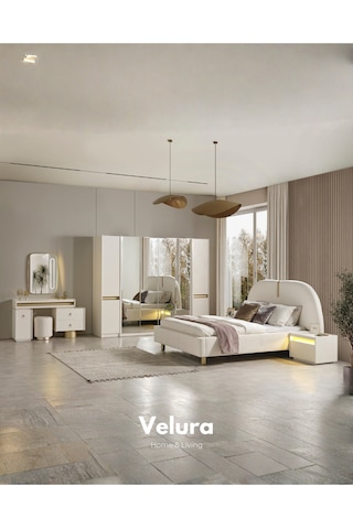 Bern 6 Kapaklı Gardırop - Aynalı Ekru - Meşe