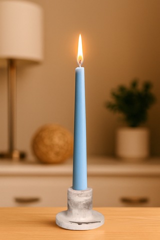 Şamdanlıklı Renkli Mum Çok Renkli