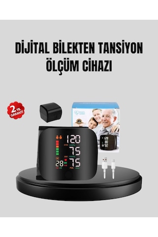 Bilekten Ölçüm Dijital Tansiyon Aleti Renkli Risk Göstergeli Ve Aritmi Uyarılı