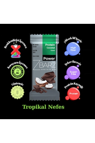 Zbarz Hindistan Cevizli Kakaolu Protein Bar Protein Coconut & Cacao 12 x 35 G