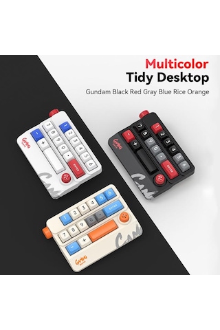 Mkespn Rgb Hot Swap Kablosuz Mekanik Klavye Rocker Knob Programlama Makro Özen Klavye Oyun Klavyesi Beyaz