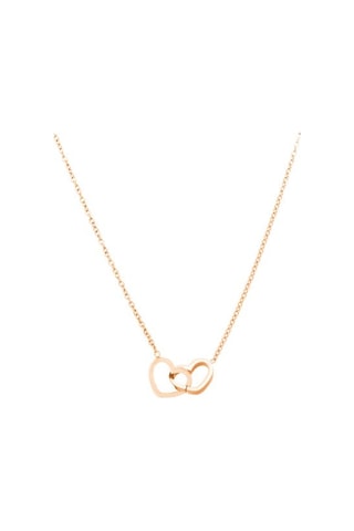 Çift Kalp Kolye Oyuk Kalp Kolye Zincir Kolye Sevgililer Günü Doğum Günü Yıldönümü Rose Gold