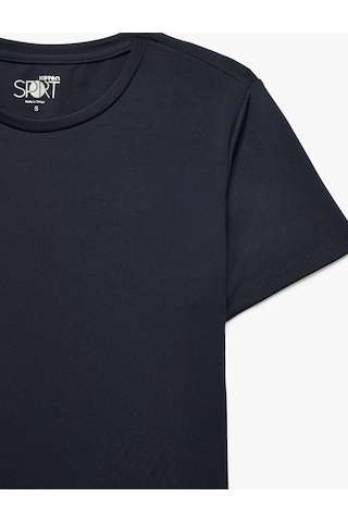 Koton Slim Fit Kısa Kollu Bisiklet Yaka Spor Tişört Lacivert 6sak10321nk