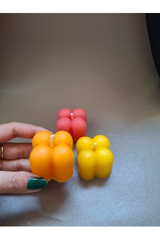 Kare Mini Dekoratif Mum Turuncu Kare Mini Dekoratif Mum Turuncu