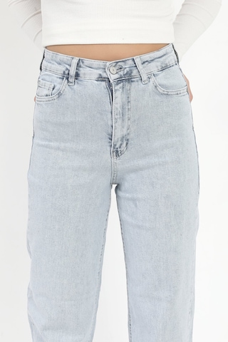 Giysa Kadın Straight Fit Jean Buz Mavi Likralı Yüksek Bel Pamuklu - 616-2269 Koyu Mavi