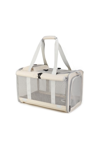 Hqgoodstore Yeni Evcil Hayvan Dışarı Taşınabilir Nefes Alabilen Katlanabilir Taşınabilir Büyük Kapasiteli İki Küçük Kedi Dış Çanta Bej