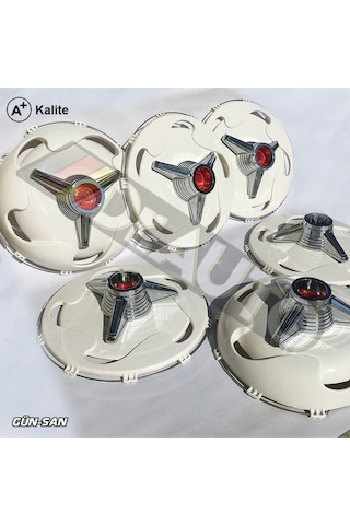 19.5 İnç Orta Boy Kırmızı Fırfırlı Jant Kapağı 6'lı Takım