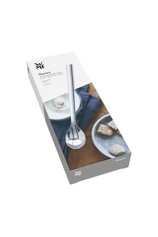 Nuova Çelik 6&apos Lı Gümüş Macchiato Kaşığı Açık Ahşap