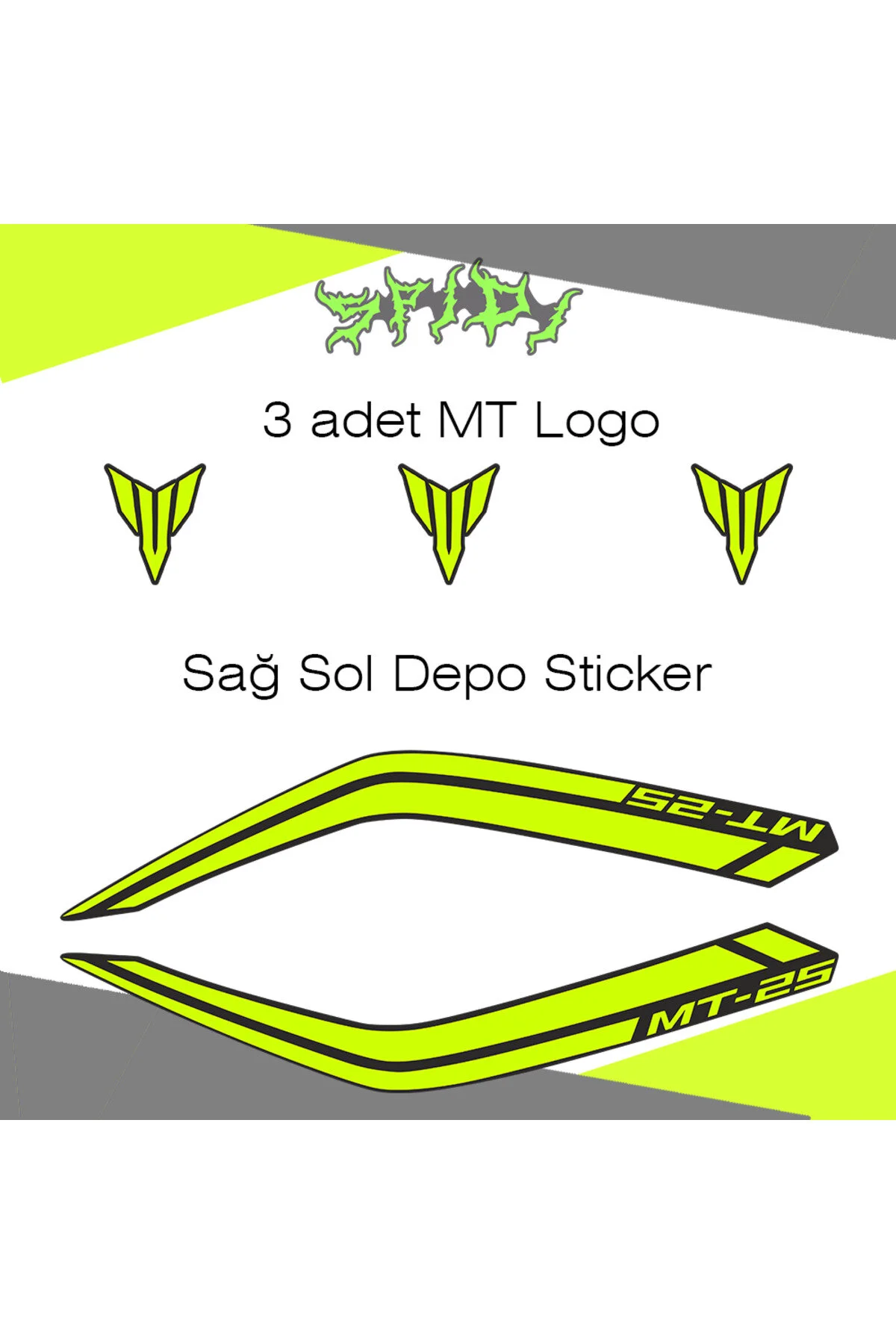 Mt-25 Neon Yeşil Depo Şerit Sağ Sol 2015-2018