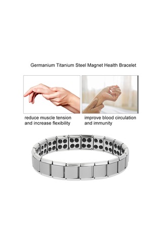 Tenfowee Germe Titan Çelik Bilezik - Kas Gerilimini Azaltır, Kan Dolaşımını Ve Esnekliği Artırır - Gümüş Renk, Dayanıklı Ve Kolay Bakım Silver