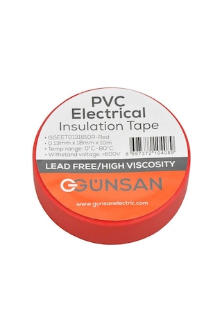 Valta 0.13mmx18mmx10m Elekrik İzolasyon Bandı Kırmızı