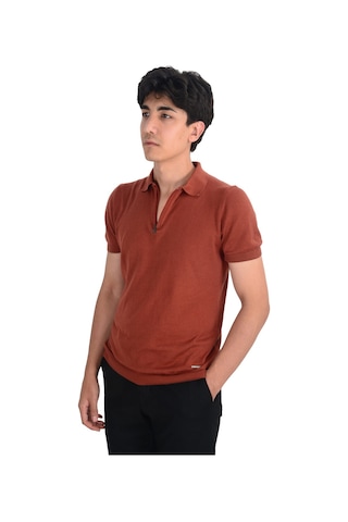 Cengiz İnler Yarım Fermuarlı Merserize Erkek Triko T-shirt 001