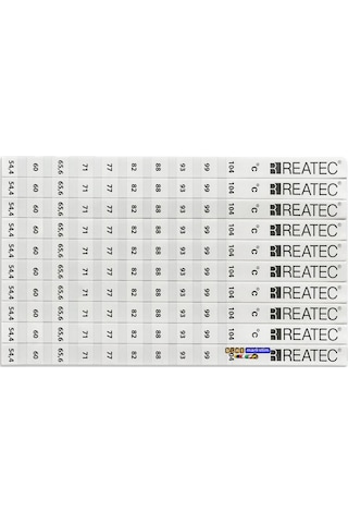 Reatec Sıcaklık Ölçüm Etiketi Isı Ölçer Ölçüm Aralığı 54,4 C - 104 C 10adet