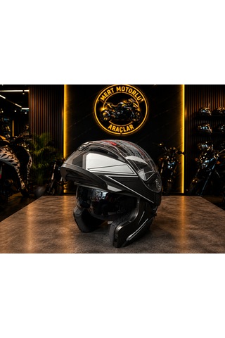 Jk 902 E Grey Çene Açılır Motosiklet Kaskı Mat Gri - Gümüş