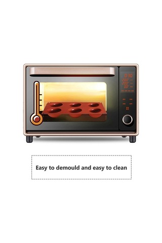 Fastbuy 6'lı Yuvarlak Yarımküre Kek Kalıbı - Kahverengi Şekil Veren Çikolata Pasta Yapım Kahverengi