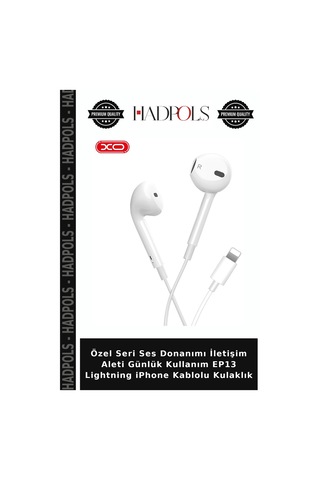 Özel Seri Ses Donanımı İletişim Aleti Günlük Kullanım Ep13 Lightning İphone Kablolu Kulaklık