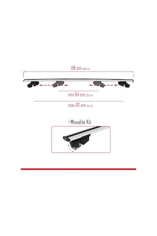 Kia Cee'd Sw / Estate 2007-2011 Arası İle Uyumlu Hook Model Anahtar Kilitli Ara Atkı Tavan Barı Gri