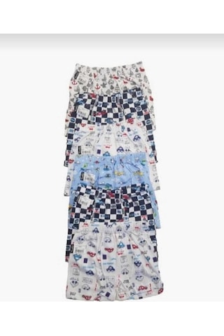 Tutku 0254 Erkek Çocuk Desenli Boxer Şort 6 Adet Renkli