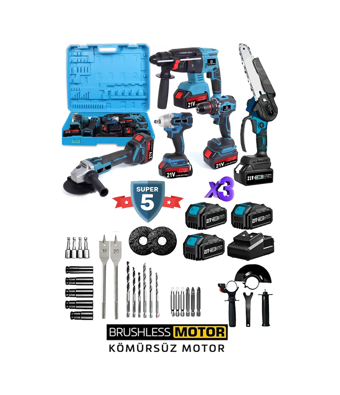 Deko Turkey DK405W 10.8 LI-2 Maxx Kömürsüz Seri 5'li Set