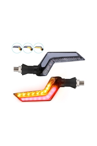 Sarı-Kırmızı Renk Motosiklet Sinyal Ledi Takımı Kayar DRL Gündüz