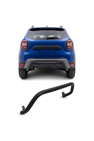 Dacia Duster 2018-2024 Uyumlu Araca Özel Pars Arka Koruma 60mm Siyah