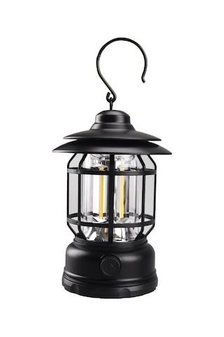 Shineyee Usb Şarjlı Dış Mekan Kamp Feneri, Ev İçin Ambiyans Aydınlatması, Döner Işık Regülatörü, Siyah, Dahili Li-poly Batarya Siyah