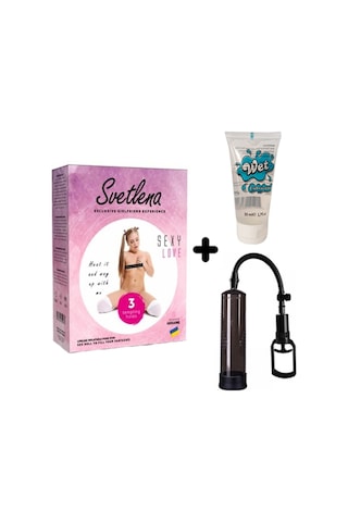 Truva Shop Svetlena 3 Işlevli Kaliteli Şişme Bebek +Penis Vakum Pompası +Jel