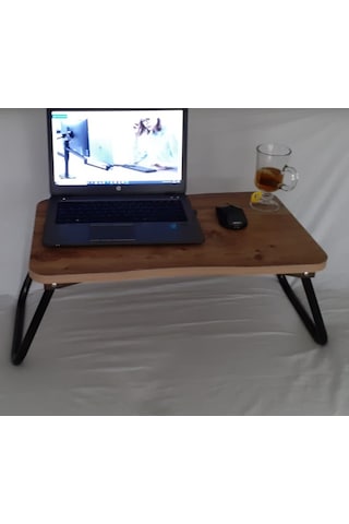 Depolife Servis Çay Yemek Sehpası Bilgisayar Ders Çalışma Masası Notebook Ceviz