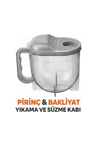 Pirinc Bakliyat Süzgeci Ölçü Kaplı Pratik Yıkama Kabı, Çok Amaçlı Mutfak Süzgeç Kabı, Ergonomik Kulplu Diğer