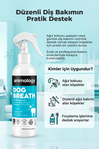 Animology Dog Breath Dental Spray Köpek Nefes Ve Diş Bakım Spreyi 250ml