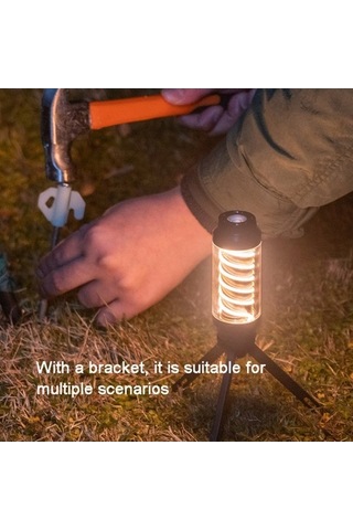 Dancemonkey Şarj Edilebilir Kamp Spiral Fener Su Geçirmez Çadır Lamba 001 Altın