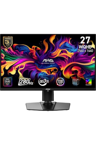 Msı Mag 271qp Qd-oled X28 27 2560x1440 Wqhd 280hz 0.03 Ms Hdmı Dp Type-c True Black 400 Freesync Premium Pro Qd-oled Gaming Monitor