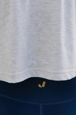 Jerf Aura Crop T-shirt Gri Melanj Gri Melanj