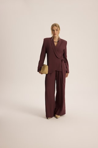 Mai Studios Co. Mirelka Bağlamalı Bordo Blazer Pantolon Takım Bordo