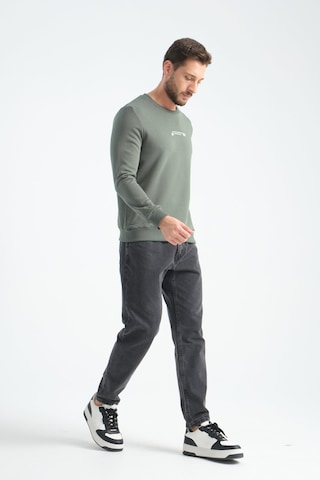 Shooter Sportwear Shooter Erkek Üç İplik Sweatshirt Regular Fit Pamuklu Bisiklet Yaka Günlük Spor Basic Haki