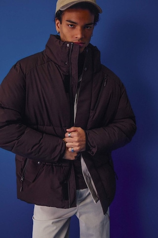 Defacto Su İtici Regular Fit Dik Yaka İç Cepli Fermuarlı Cepli Mont F5711ax25wnbn338 Kahve-bn338