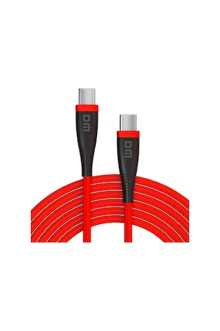 DM SL019 65W 1 M 3A Type-C to Type-C Hızlı Şarj ve Data Kablosu Kırmızı