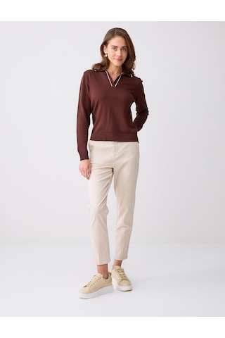 Jimmy Key Kahverengi Uzun Kollu Polo Yaka Triko Bluz 6sw035434800
