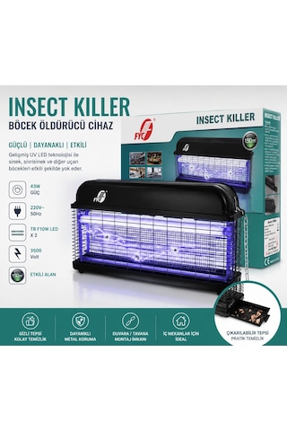 Elektrikli Sinek Öldürücü 43 Wt 65 28 Cm Siyah Sineklik
