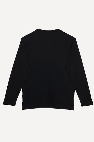 Tudors Relax Fit Rahat Kesim Pamuk Bisiklet Yaka Siyah Sweatshirt-32654 Siyah
